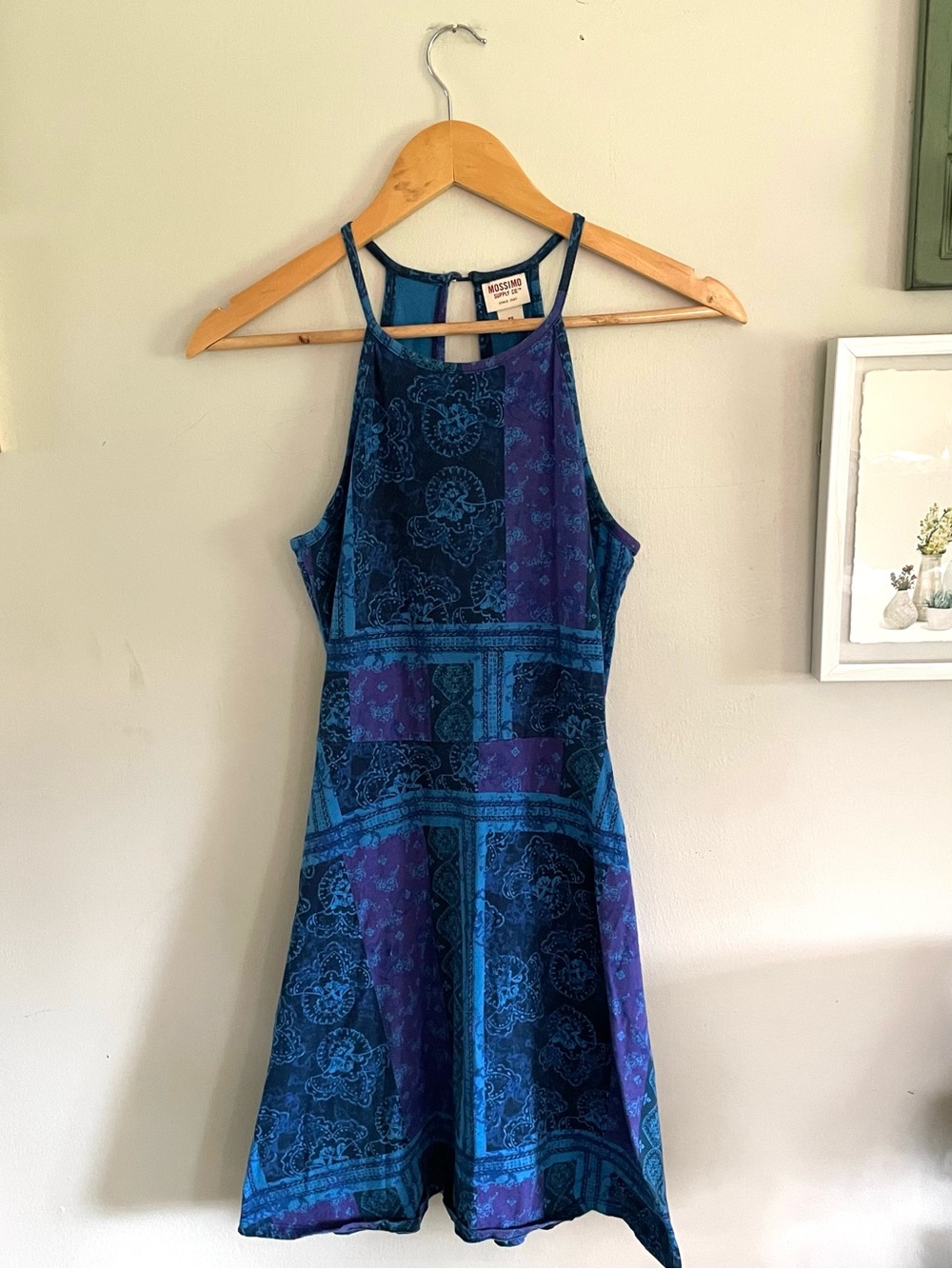 Mossimo Supply Co. Blue and Purple Halter Sundress